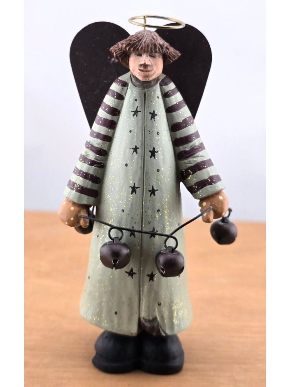 Williraye Studio Angel Figurine WW2358 With Bells - Hand-Painted Folk Art